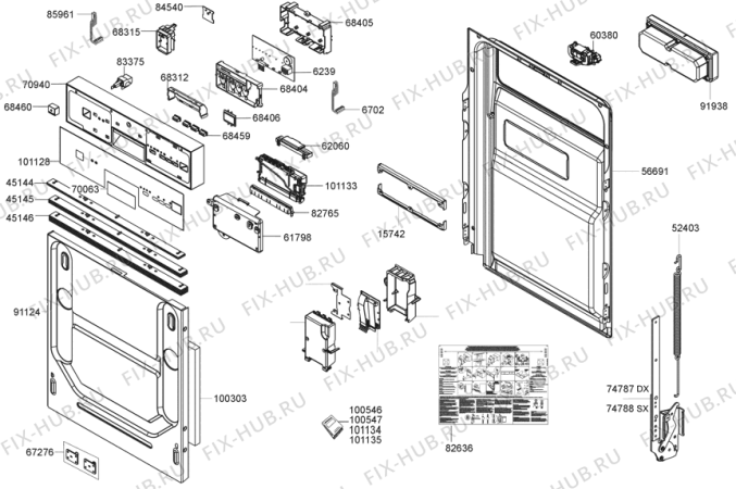 Схема №1 GI53225X (425790, PMS45I) с изображением Дисплей для посудомойки Gorenje 439824