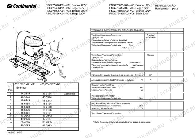 Схема №1 RSF275006P REFRIG CONTINENT 270L 220V BR с изображением Компрессор для холодильника Bosch 00366194