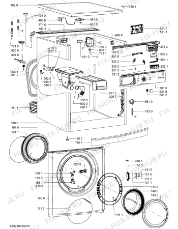 Схема №1 AWO/C 60120 с изображением Обшивка для стиральной машины Whirlpool 481010466082