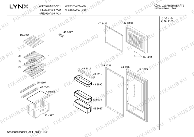 Схема №1 4FE3520A с изображением Панель управления для холодильника Bosch 00439884