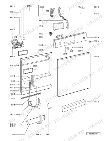 Схема №1 GSFS 5411 с изображением Панель для посудомоечной машины Whirlpool 481254378502