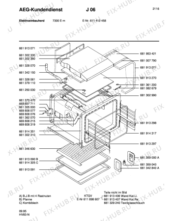 Взрыв-схема плиты (духовки) Aeg COMP. 7300E-M - Схема узла Section2