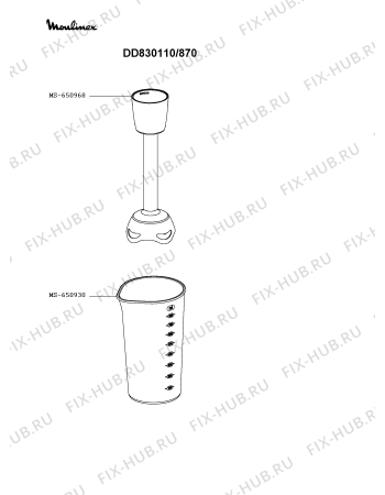 Схема №1 DD831110/870 с изображением Регулятор для электроблендера Moulinex MS-650973