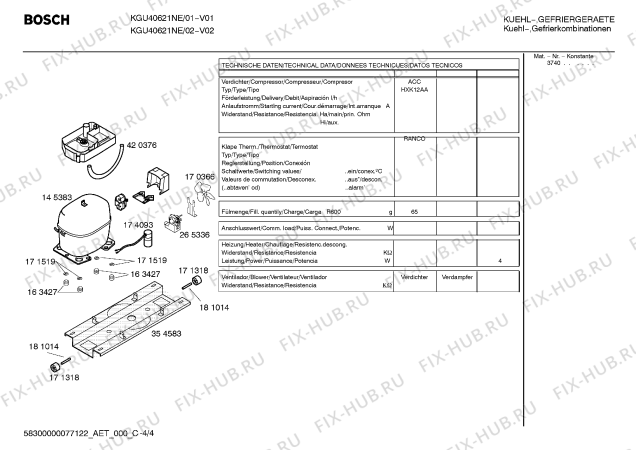 Схема №1 KGU40621NE с изображением Инструкция по эксплуатации для холодильной камеры Bosch 00587173