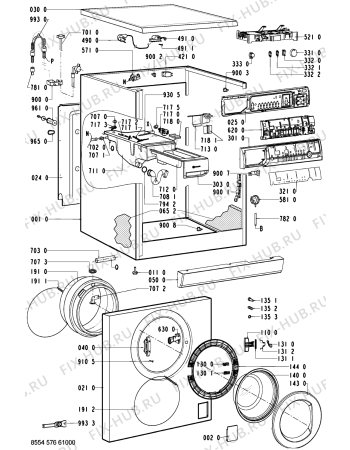 Схема №1 WAK 7750/2 с изображением Обшивка для стиральной машины Whirlpool 481245213914