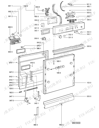 Схема №1 ADG 5609 IX с изображением Обшивка для электропосудомоечной машины Whirlpool 480140101231