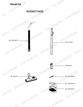 Взрыв-схема пылесоса Rowenta RO5353T1/4Q0 - Схема узла TP004618.1P2