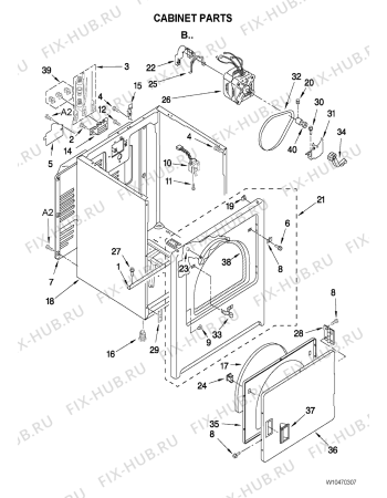 Схема №1 4KMEDC405WQ с изображением Кнопка для сушилки Whirlpool 482000007520