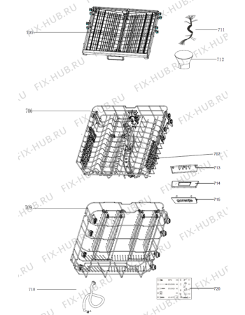 Схема №1 GV65315 (491889) с изображением Сенсорная панель для посудомойки Gorenje 515177
