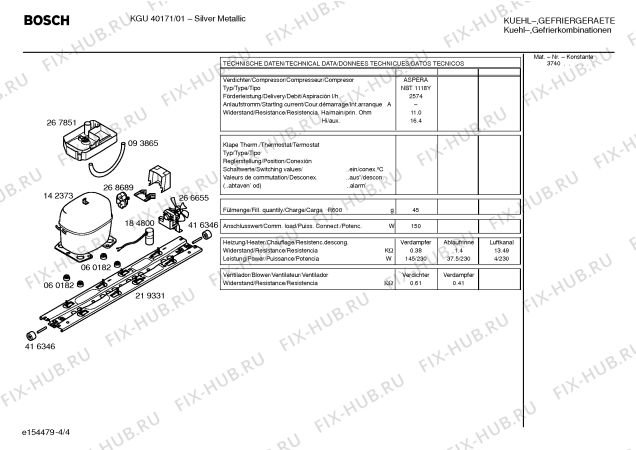 Взрыв-схема холодильника Bosch KGU40171 - Схема узла 04