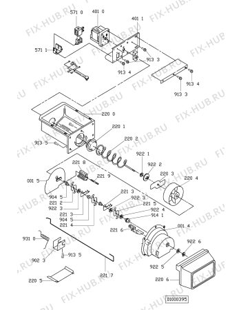 Схема №1 ARG 494/WP с изображением Элемент корпуса для холодильника Whirlpool 481944268634
