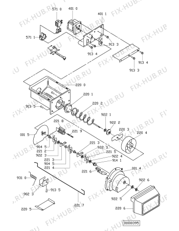 Схема №1 ARG 494/WP с изображением Часть корпуса для холодильника Whirlpool 481944268633