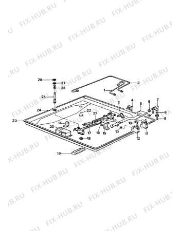 Взрыв-схема плиты (духовки) Electrolux MC885W1 - Схема узла Gas-equipment