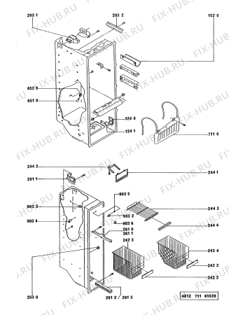 Схема №1 KGN 7000/WS с изображением Фиксатор для холодильной камеры Whirlpool 481941878525