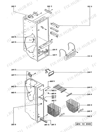 Схема №1 ARG490 ARG 490/PW с изображением Всякое для холодильной камеры Whirlpool 481953228193