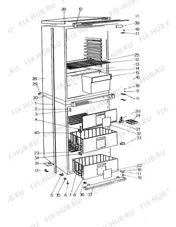 Взрыв-схема холодильника Rosenlew RJPK287 - Схема узла C10 Cabinet/Interior