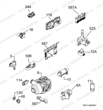 Взрыв-схема посудомоечной машины Rex Electrolux RSF65055WR - Схема узла Electrical equipment 268