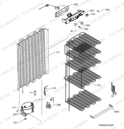 Взрыв-схема холодильника Satrap 192GSA++ - Схема узла Cooling system 017