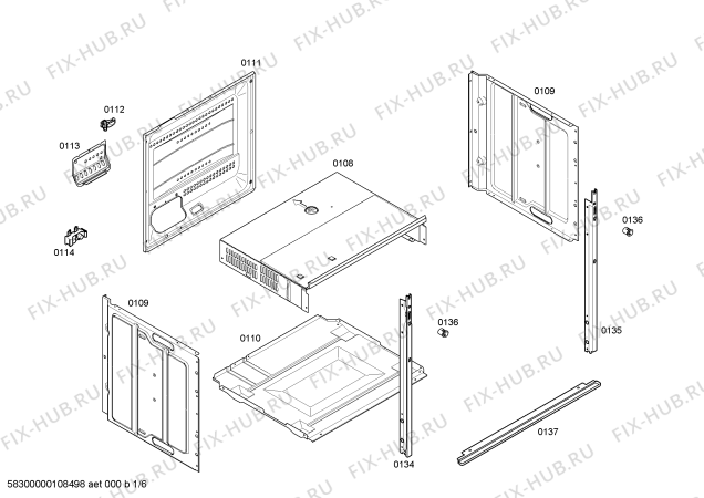 Схема №1 B1422N0GB с изображением Панель управления для плиты (духовки) Bosch 00443872