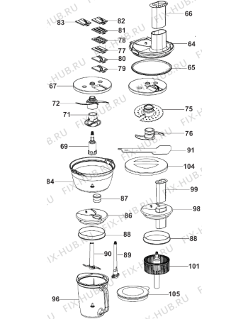 Взрыв-схема кухонного комбайна Gorenje SBR 1000 B (235800, E 92 FP) - Схема узла 02