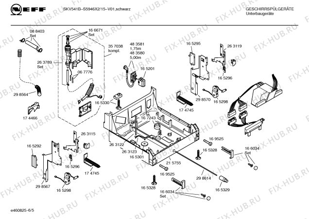 Взрыв-схема посудомоечной машины Neff S5946X2 - Схема узла 05