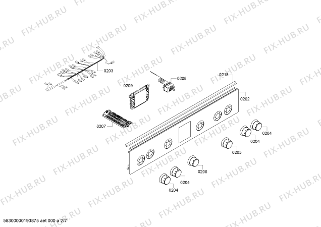 Взрыв-схема плиты (духовки) Bosch HGD72W320T - Схема узла 02