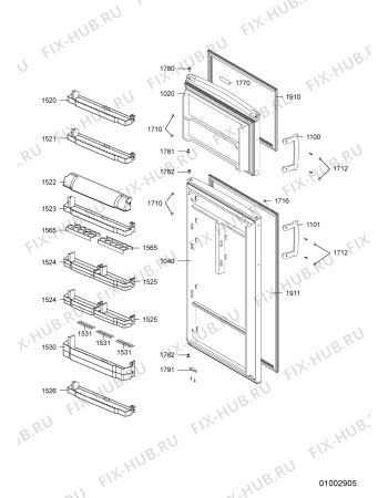 Схема №1 MTM6624NEGW с изображением Ручка двери для холодильника Whirlpool 480132102449