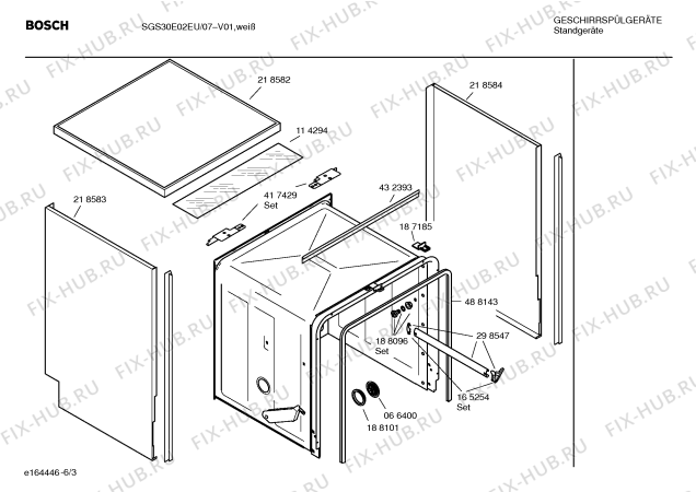 Схема №1 SGS30E02EU EasyStar с изображением Инструкция по эксплуатации для электропосудомоечной машины Bosch 00590225