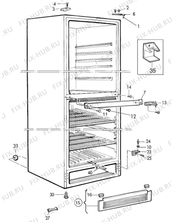 Взрыв-схема холодильника Unknown TR1218G - Схема узла C10 Cabinet