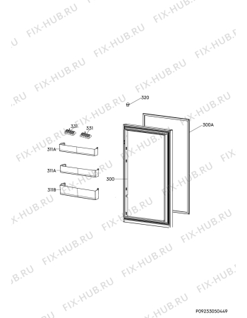 Взрыв-схема холодильника Faure FRG10880WA - Схема узла Door 003