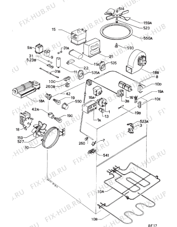 Взрыв-схема плиты (духовки) Zanussi Z994N - Схема узла Electrical equipment 268