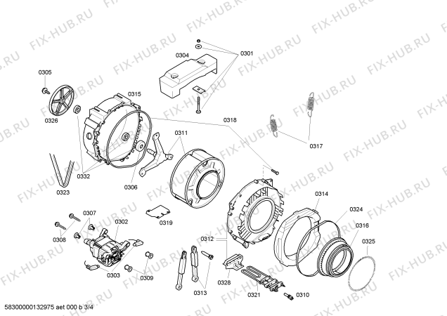 Схема №1 WLX24360PL Maxx 5 с изображением Бак для стиралки Bosch 00245757