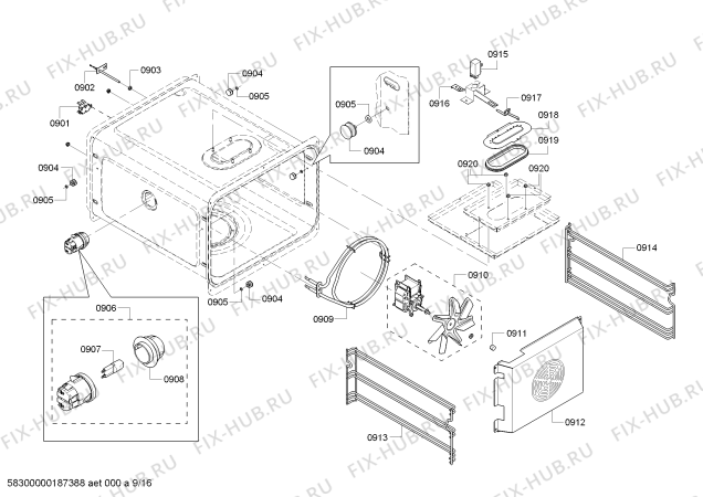 Схема №1 PRD48NCSGC с изображением Ящик для плиты (духовки) Bosch 00771882