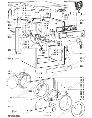 Схема №1 AWM 5125 с изображением Микропереключатель для стиралки Whirlpool 481228218744