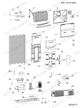 Взрыв-схема холодильника Hotpoint-Ariston ENXTLH19262FW (F085136) - Схема узла