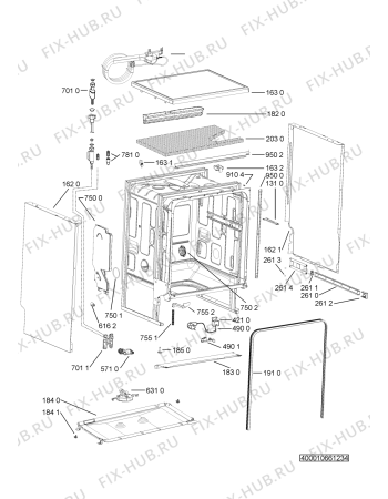 Взрыв-схема посудомоечной машины Bauknecht GSFP X285A3I - Схема узла