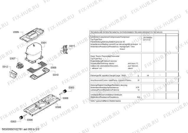 Схема №1 KDV43VW20N Bosch с изображением Модуль управления, незапрограммированный для холодильной камеры Bosch 00656832