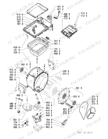 Взрыв-схема стиральной машины Whirlpool AWT 2287/1 - Схема узла