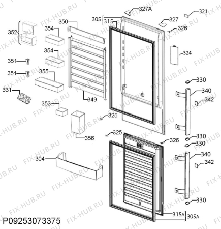 Взрыв-схема холодильника Electrolux EN3790MFX - Схема узла Door