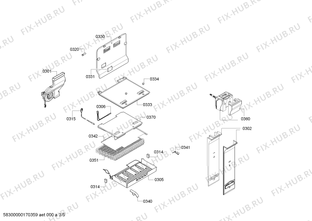 Схема №1 KD56NSW40N с изображением Силовой модуль для холодильника Siemens 00742727