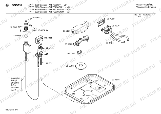 Схема №1 WFP3230SN WFP3230 Silence с изображением Вкладыш в панель для стиралки Bosch 00299995