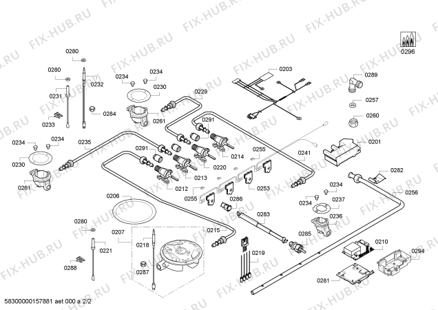 Схема №1 3EFX395B 3G+1W FLAME BA60OVEN с изображением Газовый кран для плиты (духовки) Bosch 00623632