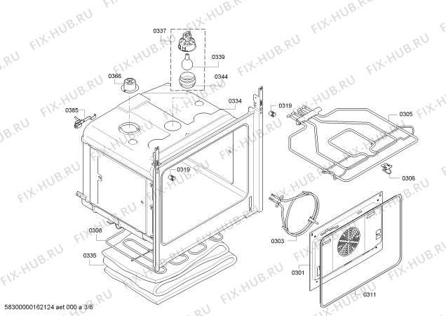 Взрыв-схема плиты (духовки) Bosch HEG33B560 - Схема узла 03