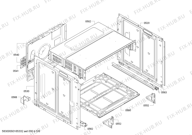 Схема №1 HBB23C360R Bosch с изображением Фронтальное стекло для плиты (духовки) Bosch 00688300