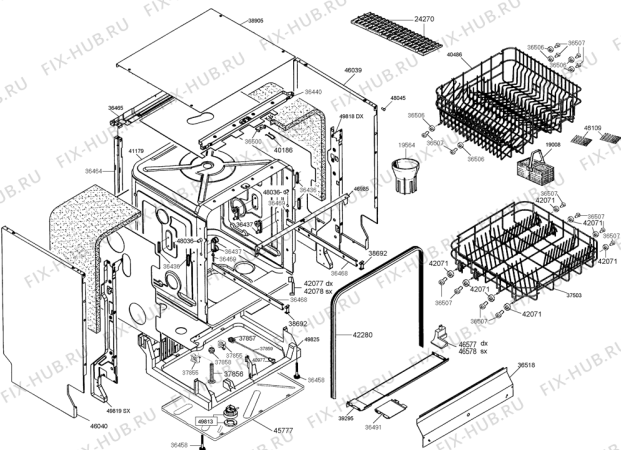 Схема №1 GSI641E-3 (662510) с изображением Спецфильтр для посудомойки Gorenje 792965