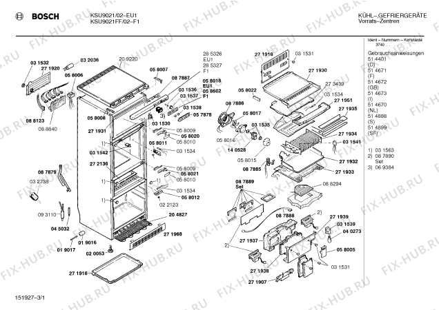 Схема №1 KSU9031 с изображением Столешница для холодильной камеры Bosch 00209221