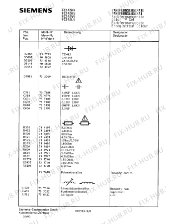 Схема №1 FC951R4 с изображением Сервисная инструкция для телевизора Siemens 00535347