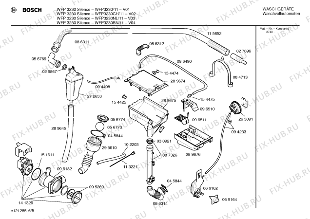 Схема №2 WFP3230NL WFP3230 Silence с изображением Инструкция по эксплуатации для стиралки Bosch 00520227