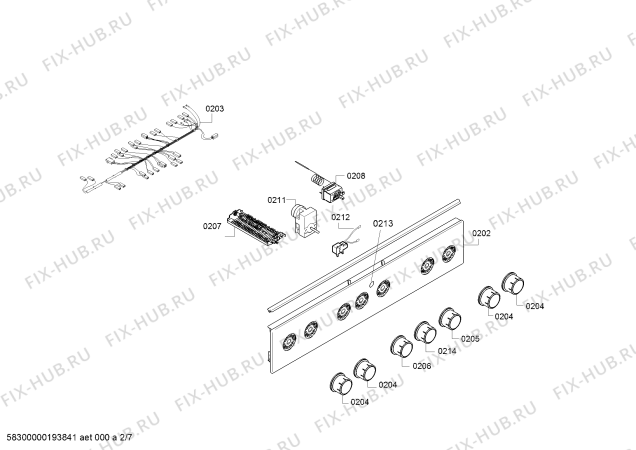 Взрыв-схема плиты (духовки) Constructa CH755722IL - Схема узла 02