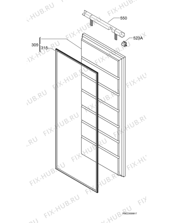 Взрыв-схема холодильника Electrolux EUF23700 - Схема узла Door 003